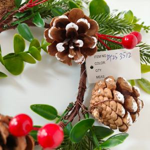 زهور اصطناعية بالجملة لصنع إكليل شمعة عيد الميلاد مع توت اصطناعي لتزيين الطاولة والمنزل في العطلات - Product Image 3