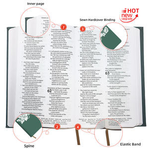 Bible chrétienne pour enfants, édition limitée, version King James, format enfant, reliure à points de suture verts, impression numérique - Product Image 2