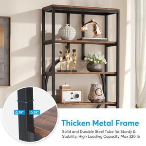 Estantería Abierta de Madera Moderna, Estante de Almacenamiento Alto y Portátil, Organizador de Libros para Dormitorio, Sala de Estar, Hotel - Tamaño Grande - Product Image 4