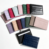 Dompet Tipis Murah Warna-warni Wanita Anti-RFID Kulit Tempat Kartu Kredit Dompet Kartu