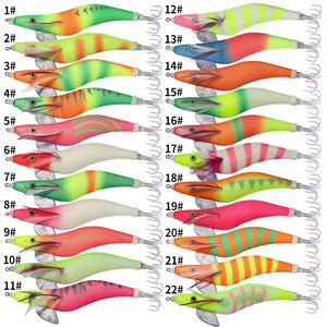 Esche Luminose a Forma di <span class=keywords><strong>Calamaro</strong></span> in Plastica per Pesca in Acqua Salata, Gamberetti Luminosi in Legno per Bambini, Attrezzatura da Pesca in Mare - Product Image 2