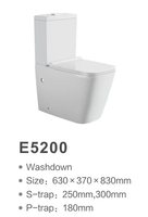 WC Siphonique Deux Pièces Grande Taille à Fermeture Lente, Fonctionnement Silencieux, Économe en Eau, Anti-Odeur, pour Salle de Bain de Villa