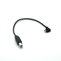 Angle gauche 3A Charge rapide Plaqué or Micro USB Mâle Type B USB 2.0 Câble d'imprimante PVC Tresse Blindage pour Imprimantes Ordinateurs