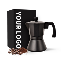 Cafetière à expresso portable de style européen avec logo personnalisé, 6 tasses, 300 ml, en aluminium, cafetières manuelles, Moka Pot
