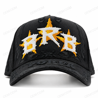 Casquette de baseball personnalisée avec broderie 3D, doublure en satin, 100% coton, visière incurvée, étoile en strass, avec logo pour streetwear OEM ODM