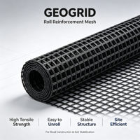 Géogrille triaxiale en HDPE à résistance multidirectionnelle pour la stabilisation des routes en gravier et le renforcement des sous-sols sur chantier