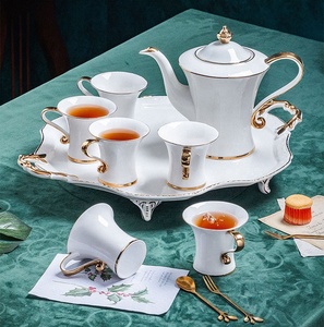 Service à café en céramique <span class=keywords><strong>anglaise</strong></span>, pochette élégante de style européen, en céramique, <span class=keywords><strong>grande</strong></span> capacité, pipette avec poignée dorée, vente en gros, - Product Image 1