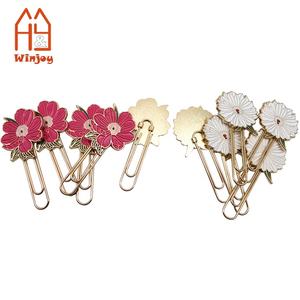 Graffette in metallo carine a forma di fiore personalizzate Clip di carta durevole segnalibro 50MM <span class=keywords><strong>L</strong></span> grandi dimensioni Slip in smaltato artigianale - Product Image 1