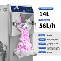 Máquina de helado artesanal italiana de 56 L/H con 10 programas, en stock en EE. UU., con congelador horizontal por lotes para gelato y helado duro.