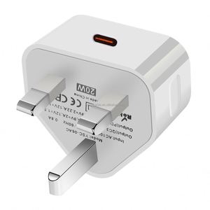Factory Wholesale 20W PD UK Charger <b>TYPE</b>-<b>C</b> <b>Adapter</b> for iPhone 14/15 Pro Fast 5V/3A Desktop Charger - Product Image 6