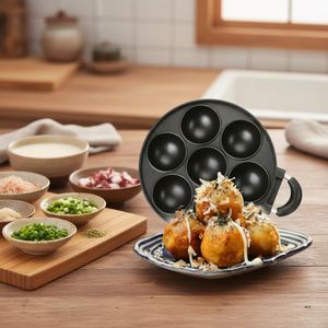 章鱼烧锅 章鱼丸烤盘 不粘金属烤面包锅 早餐通用 燃气电磁炉 1-2L 彩色 - Product Image 4