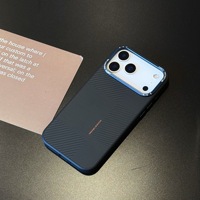 Funda de Teléfono con Tarjetero de Aluminio para Mujer, Compatible con 17 Pro Max/16/15/14, Magnética, Antigolpes, Protección de 360°