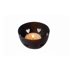 Cuenco indio Diseño de corazón Luz de té Hierro Votivo Último y moderno Diseño de corazón Portavelas de metal Atractivo Portavelas - Product Image 1