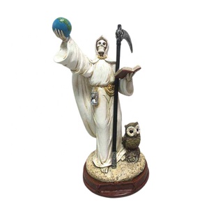 מותאם אישית שרף דתי santa muerte amarilla פסלים ליל כל הקדושים תפאורה מוות קדוש קודר ינשוף - Product Image 2
