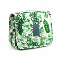 Sac de toilette de voyage HANFEIZI à imprimé floral avec crochet de suspension