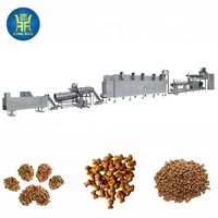 Machine de fabrication et de traitement d'aliments pour animaux de compagnie (chats et chiens) de type sec, à double vis, automatique, 500 kg/h, pour croquettes et friandises.