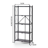 Étagère de rangement métallique pliable sans assemblage, unité de rayonnage roulante robuste à plusieurs niveaux, organisateur de rangement ouvert pour la cuisine