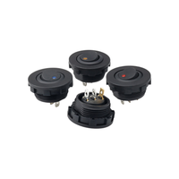 Interrupteur à bascule rond 12V 20A pour voiture, bateau, camion, avec LED bleue, 3 broches, pour tableau de bord