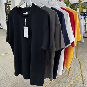 Camiseta de Manga Corta de Algodón Piqué de 220g, Color Liso, Estilo Honeycomb, para Hombre, Talla Grande - Product Image 1