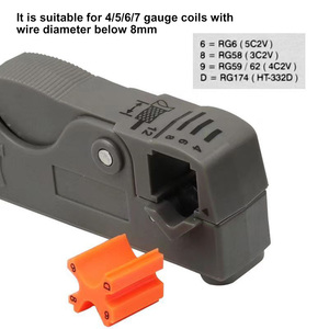 Pelacables coaxial rotatorio SSG-WS005, herramienta de pelado de cables de doble cuchilla ajustable para cables coaxiales RG58 RG59 RG6 - Product Image 6