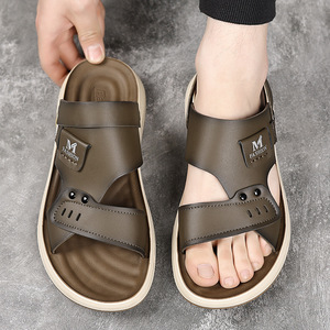 Sandalias de Verano para Hombre M Fashion, Planas, Antideslizantes, con Suela Suave, Casuales, para Playa, Ligeras, Color Caqui - Product Image 3