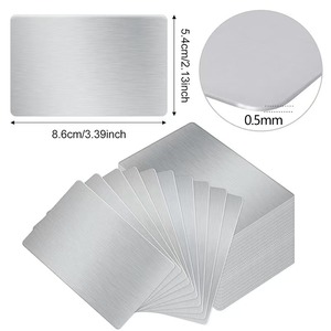 0.5mm Thick <b>Blank</b> Stainless Steel Card Double Side Brushed Film Covered Laser Engraving Metal Nameplate - Product Image 5