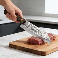 Meilleures ventes de couteau de chef en acier inoxydable couteau de boucher affûté avec logo personnalisé avec étui en cuir pour la cuisine