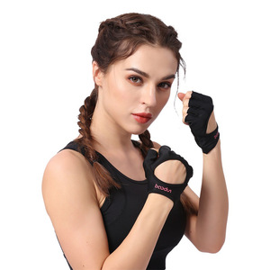 Guantes de Fitness de Medio Dedo Antideslizantes para Mujer, Transpirables, de Spandex, Color Rosa y Negro, para Gimnasio y Entrenamiento - Product Image 3