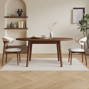 <span class=keywords><strong>Tavolo</strong></span> da Pranzo Rotondo/Ovale <span class=keywords><strong>Allungabile</strong></span> Pieghevole Portatile in <span class=keywords><strong>Legno</strong></span> Massello Stile Francese Mid-Century - Product Image 2