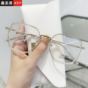 Anti Radiation <b>Blue</b> Light Blocking Glasses Frames PC <b>Material</b> Quadrilateral Design For Round Face Unisex Summer 2021 - Product Image 4