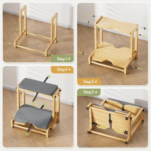 Repose-pieds ergonomique en bambou antidérapant à 4 angles réglables pour bureau, repose-pieds de bureau - Product Image 1