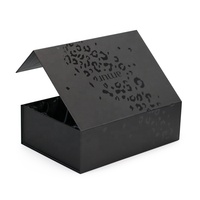 Coffret Cadeau de Luxe Personnalisé avec Insert Magnétique Noir Doublé de Satin pour Emballage Intérieur