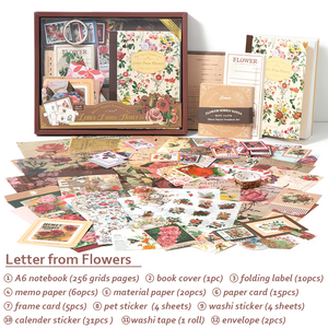 Ensemble de papeterie A5 couleur 128 feuilles, reliure thermique, carnet <span class=keywords><strong>à</strong></span> feuilles mobiles imprimé, coffret cadeau, kit de scrapbooking et journal DIY - Product Image 5