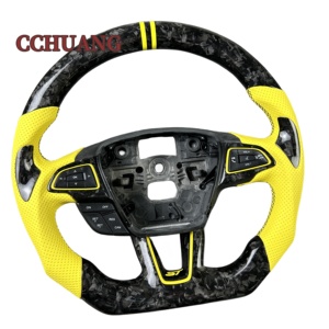 New Fit Ford <strong>Focus</strong> <strong>MK2</strong> MK3 MK4 ST <strong>RS</strong> 2018-2021 Professional Custom Top bar Forged Carbon Fiber Leather Steering Wheel - Product Image 6
