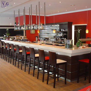 Barra de <span class=keywords><strong>Bar</strong></span> de Diseño Clásico Personalizada en Forma de L con Luces LED para Restaurante o Club - Product Image 1