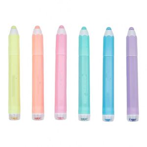 Stylo Marqueur Surligneur Double Pointe Oblique 6 Couleurs Kawaii Personnalisé pour Étudiants et Enfants avec Tampon - Product Image 1