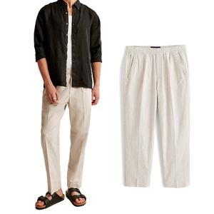 Pantalon en lin pour homme, nouveau design, respirant et anti-transpiration, mélange de lin, streetwear, pantalon en lin décontracté - Product Image 1