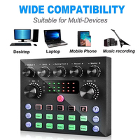 Ensemble de carte son V8S Live avec kit microphone pour équipement de podcast, enregistrement musical, diffusion en direct, DJ, appareil de discothèque