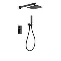 Brosse Nickel Fini Douche En Laiton Massif Appuyez Sur Les Boutons Intégré Mural Équilibre Pression Douche Mitigeur Robinet