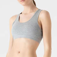 Sujetador y bragas sin costuras para chica joven, ropa interior de Bikini transpirable para mujer, sujetadores cómodos con espalda en U para adolescentes