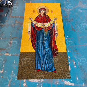 Customized Hand Cutting Religious Jesus Virgin Mary Church Wall Tiles Art Mosaic Mural Glass Stone Ceramic <strong>Marble</strong> and Tile Floor - Product Image 5
