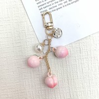 Breloque créative en plastique en forme de fruit, porte-clés, sangle de téléphone, accessoire de sac à dos - Vente en gros disponible, style élégant pour femme de bureau
