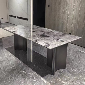 Light Luxury Modern Minimalist Rectangular <strong>Dining</strong> <strong>Table</strong> High-End <strong>Extendable</strong> Chair <strong>Set</strong> for Small Apartments for Living Room Metal - Product Image 4