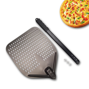 Herramienta para hornear de nuevo estilo, pala de <span class=keywords><strong>Pizza</strong></span> desmontable de 12 pulgadas y 14 pulgadas, punzonado de aluminio, tablero de transferencia de pastel de cáscara de <span class=keywords><strong>Pizza</strong></span> - Product Image 4