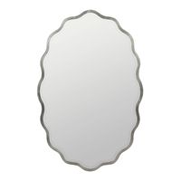 Miroir mural ovale en verre ondulé durable personnalisé BOLIDE, style Art déco, irrégulier, arqué, décoratif, suspendu, 4 mm d'épaisseur, salon