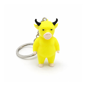 Llavero Colgante de Dibujos Animados Divertidos Impresos en 3D Personalizado y Creativo, Figura Decorativa de Animales de Granja y Vacas en Miniatura para Uso Diario - Product Image 5