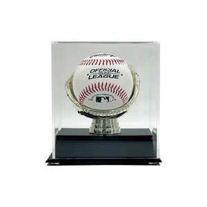 カスタムPMMAアクリル野球ディスプレイスタンドケースキューブクリアカバー5mm厚さ研磨表面ブラックベースポータブル - Product Image 3