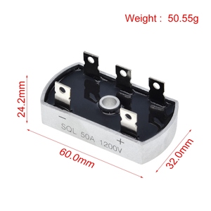 Prezzo di fabbrica 50A 1200V <span class=keywords><strong>Raddrizzatore</strong></span> a <span class=keywords><strong>ponte</strong></span> a <span class=keywords><strong>diodi</strong></span> trifase con cassa in alluminio 50Amp Modulo SQL50A - Product Image 5