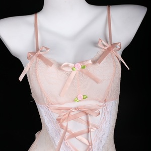 Lemon Story Body sexy en dentelle pour femme, sans manches, entrejambe ouvert, 8040 - Product Image 1