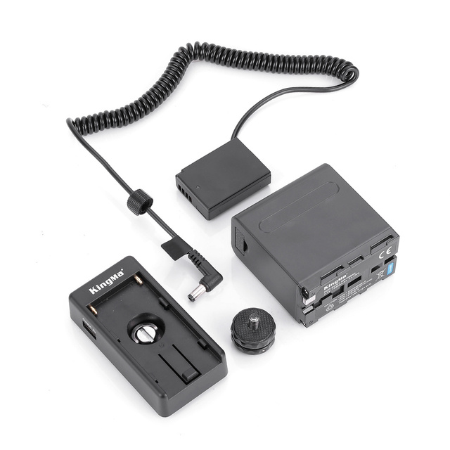 KingMa LP-E10 Dummy Battery with NP-F980D Battery Adapter Plate to LP-E10 Dummy Battery Power System for Canon EOS 1100D 1200D